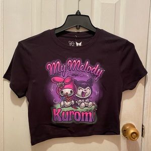 My Melody x Kuromi Black Airbrush Baby tee